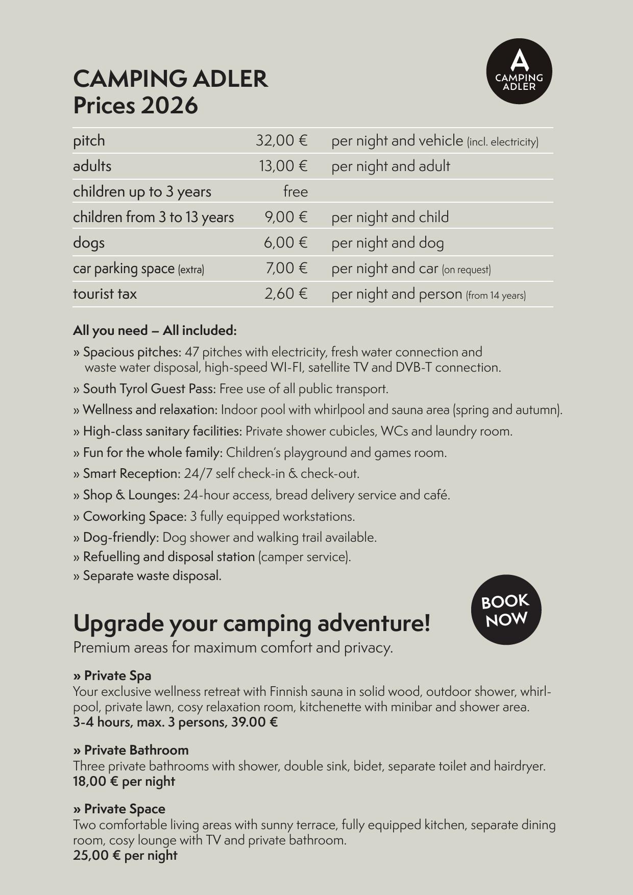 Camping Adler Prices 2026