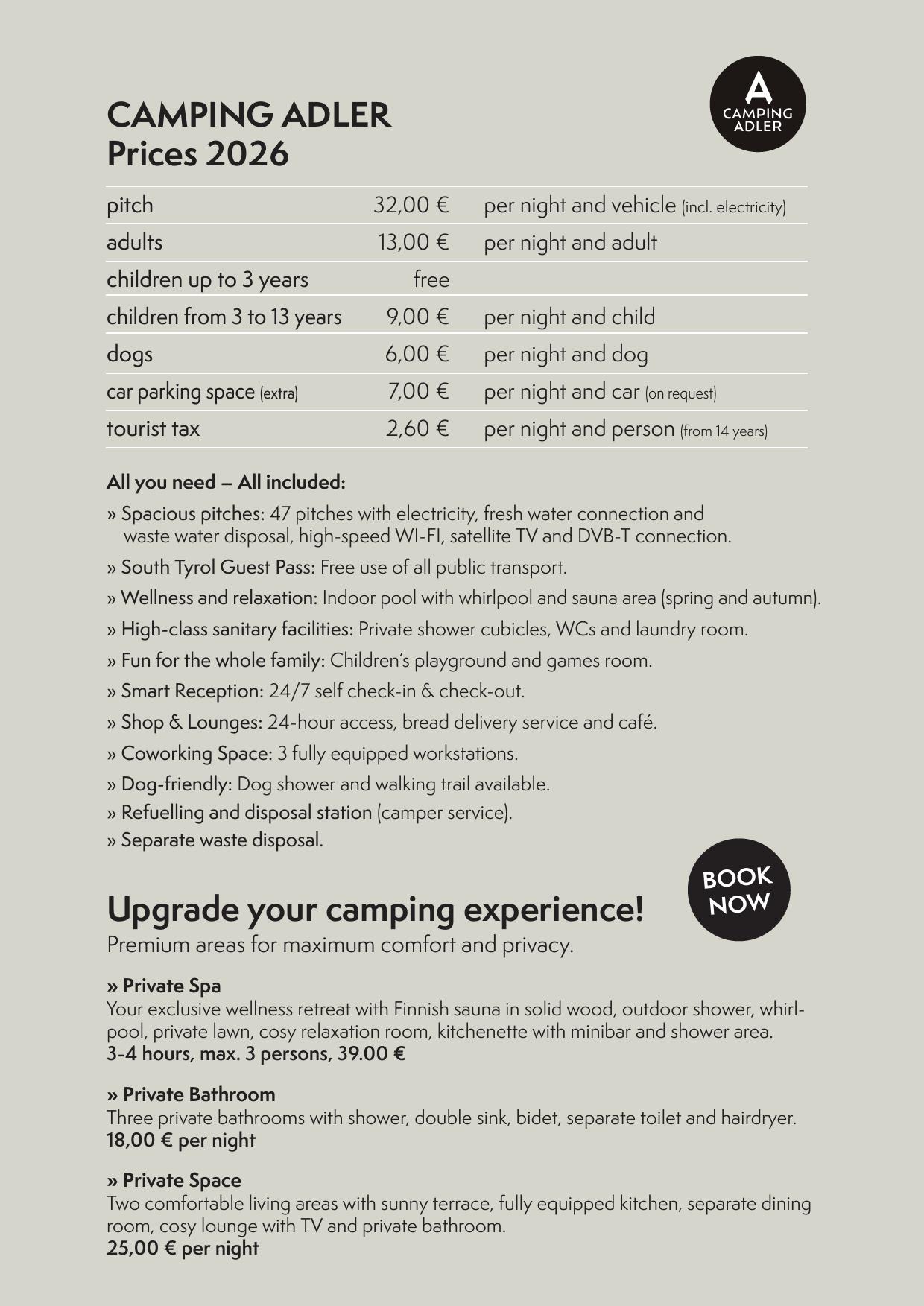Camping Adler Prices 2026
