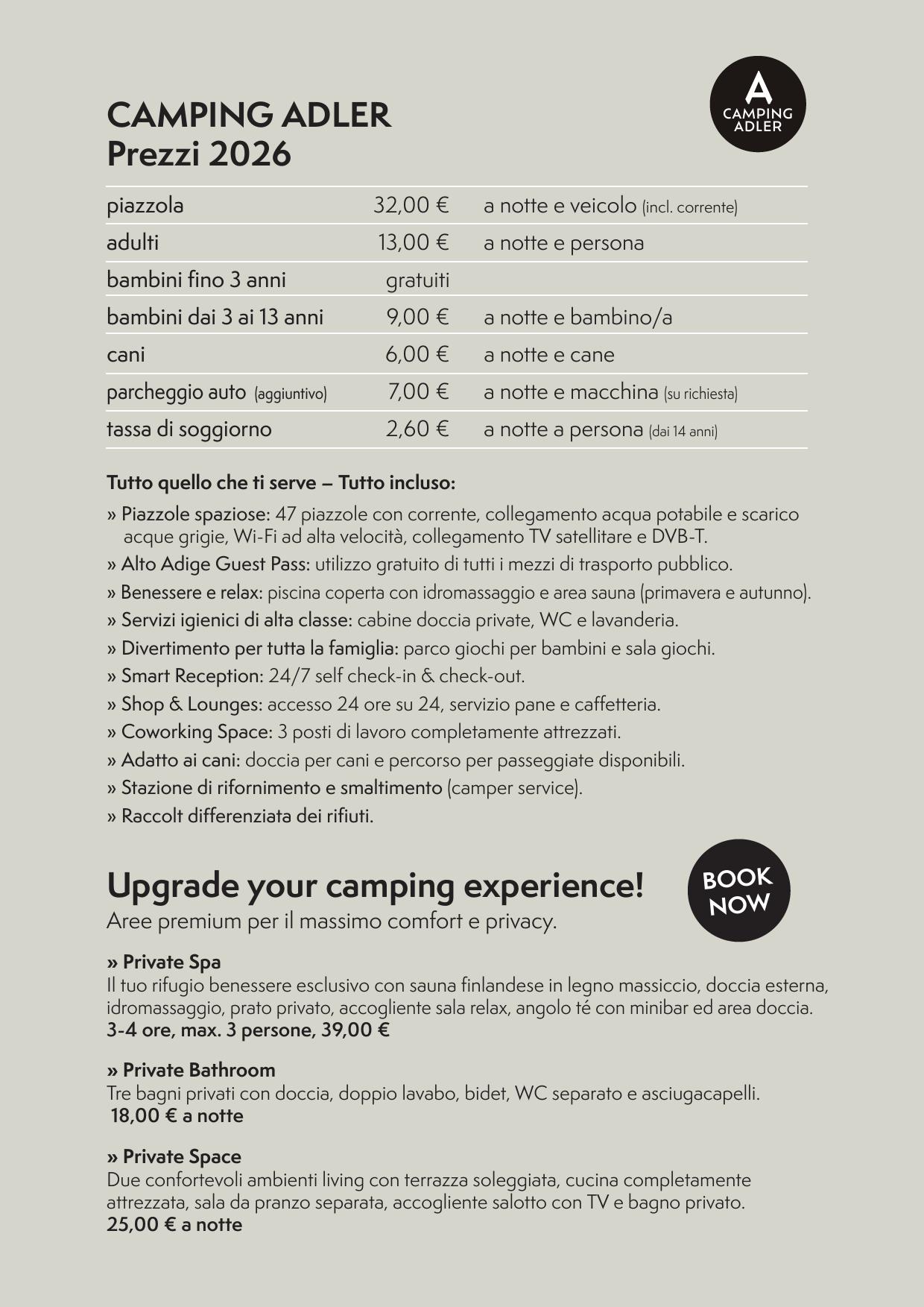 Prezzi del campeggio Adler 2026